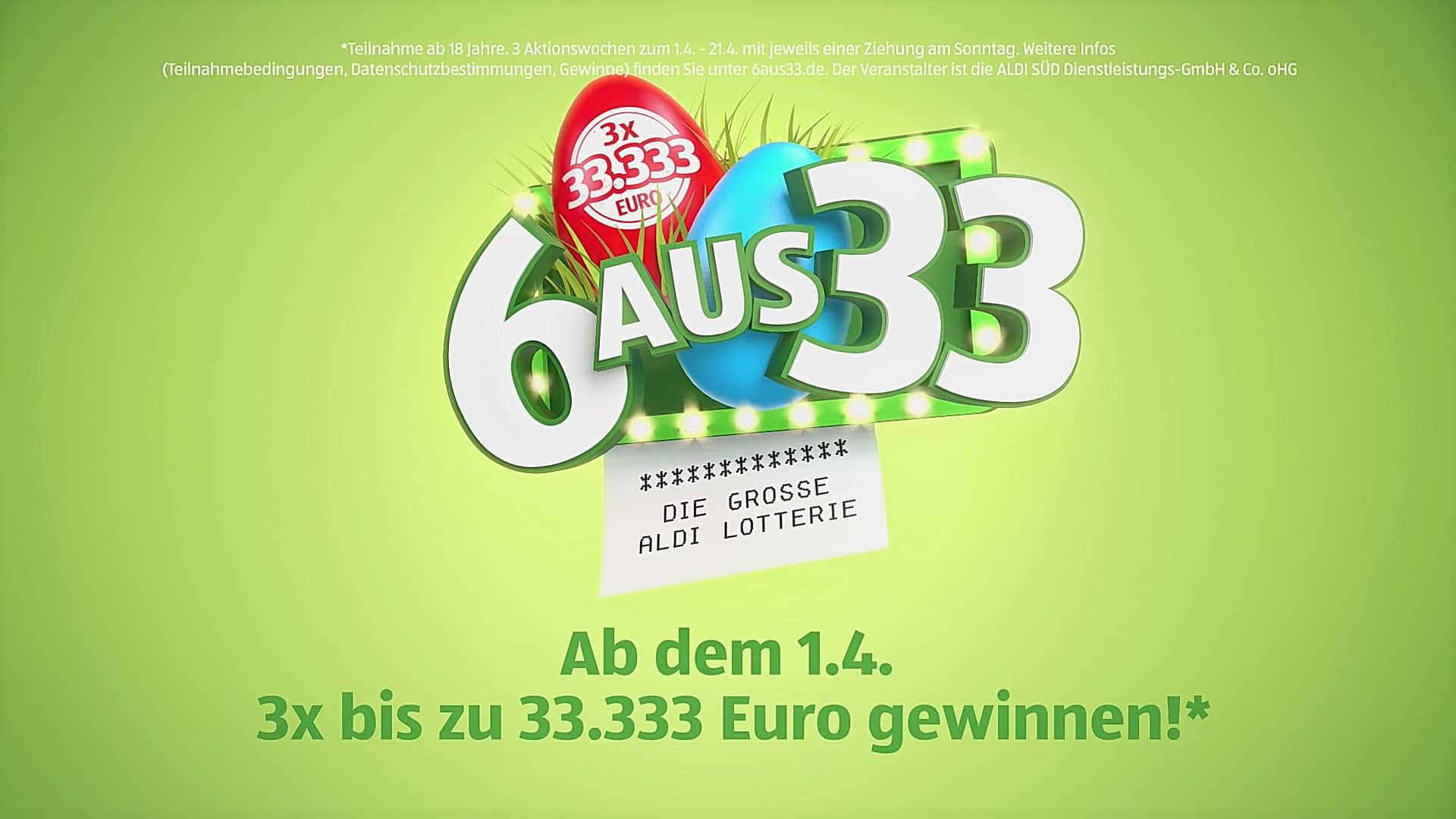 Aldi Lotto 6 aus 33 mit Gewinnspielversicherung